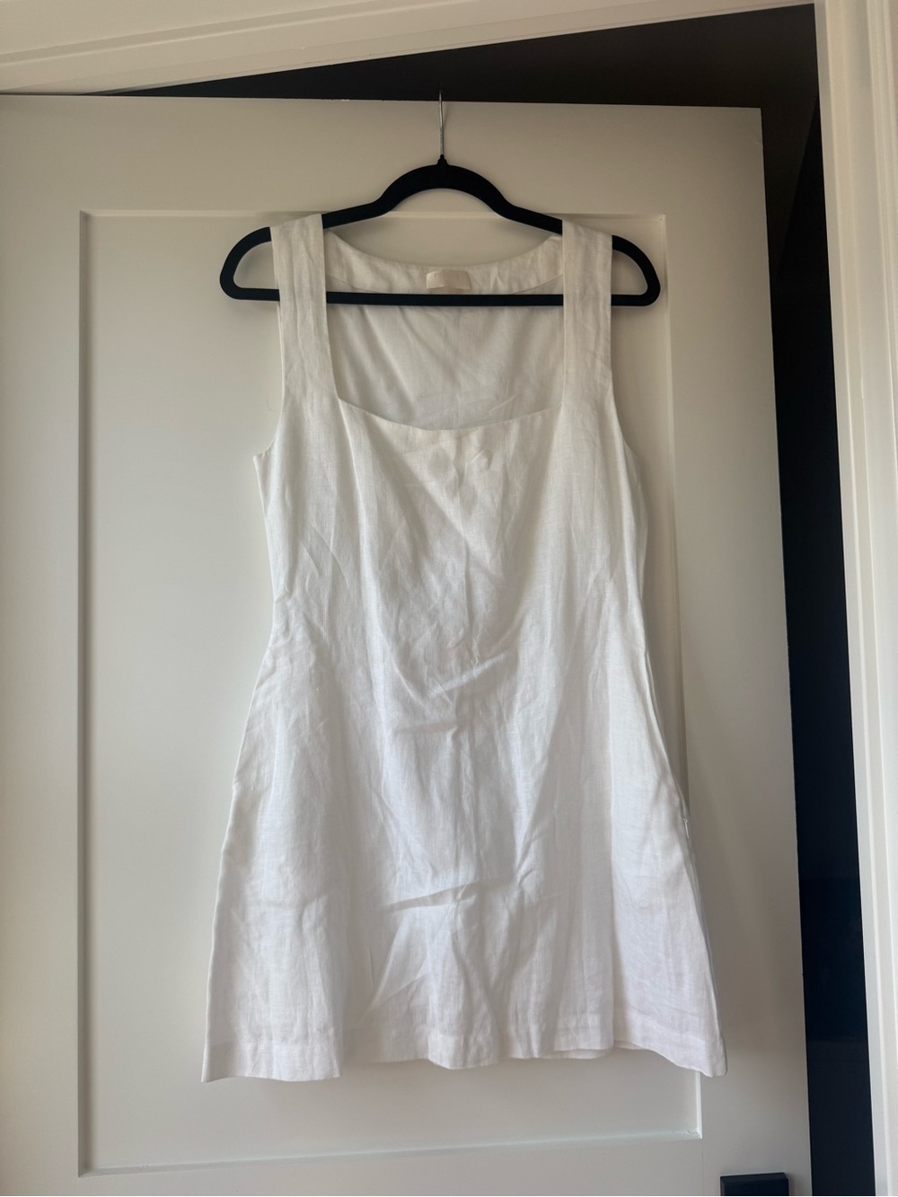 Posse Alice Mini Linen Dress in Ivory - Size Small